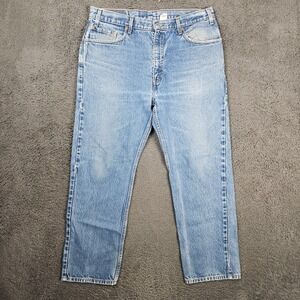 Vintage Levi's 505 Mens 38x30 Light Wash Regular Fit Straight Leg Jeans